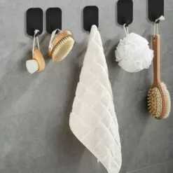 BETTERLIFE 16 Crochets Auto-adhésifs, Support Mural Adhésif En Acier Inoxydable Crochets Muraux Lourds Crochets Collants Imperméables Pour Cuisine Salle De Bain Bureaufette Toilette, Noir -Treuil, cric, palan et accessoires Soldes Boutique 39236317 5