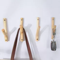 BETTERLIFE Crochet De Manteau En Bois, Pack De Crochets De 3 Millésibles Crochet Mural D'arbre En Bois Véritable, Crochets Adhésifs De Bois Décoratifs Rustiques. Porte-clés, Manteau Crochet Crochets Pour La Décoration De La Maison -Treuil, cric, palan et accessoires Soldes Boutique 39236361 2