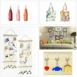 TRIOMPHE 40 Pack Non Trace Hardwall Hardwall Picture Spray Hook Crochet Horloge Horloge Picture Cadre De Crochet Pour Peintures Suspendues Photos De Mariage Studs Muraux -Treuil, cric, palan et accessoires Soldes Boutique 39355399 3