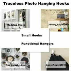 TRIOMPHE 40 Pack Non Trace Hardwall Hardwall Picture Spray Hook Crochet Horloge Horloge Picture Cadre De Crochet Pour Peintures Suspendues Photos De Mariage Studs Muraux -Treuil, cric, palan et accessoires Soldes Boutique 39355399 5