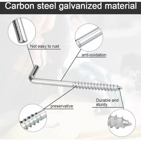 TRIOMPHE Crochet à Vis En Métal En Forme De L, Crochet D'image Pour Les Murs Dures, Acier Au Carbone, 30 Pièces, 2-3 / 4 "x 7/8" (70mm X 22mm) 2 TRIOMPHE Crochet à Vis En Métal En Forme De L, Crochet D'image Pour Les Murs Dures, Acier Au Carbone, 30 Pièces, 2-3 / 4 "x 7/8" (70mm X 22mm) – Image 2