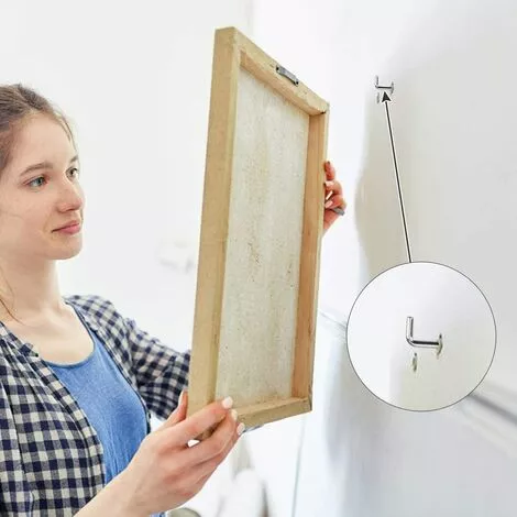 TRIOMPHE Crochet à Vis En Métal En Forme De L, Crochet D'image Pour Les Murs Dures, Acier Au Carbone, 30 Pièces, 2-3 / 4 "x 7/8" (70mm X 22mm) 4 TRIOMPHE Crochet à Vis En Métal En Forme De L, Crochet D'image Pour Les Murs Dures, Acier Au Carbone, 30 Pièces, 2-3 / 4 "x 7/8" (70mm X 22mm) – Image 4