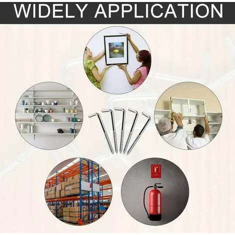 TRIOMPHE Crochet à Vis En Métal En Forme De L, Crochet D'image Pour Les Murs Dures, Acier Au Carbone, 30 Pièces, 2-3 / 4 "x 7/8" (70mm X 22mm) 5 TRIOMPHE Crochet à Vis En Métal En Forme De L, Crochet D'image Pour Les Murs Dures, Acier Au Carbone, 30 Pièces, 2-3 / 4 "x 7/8" (70mm X 22mm) – Image 5