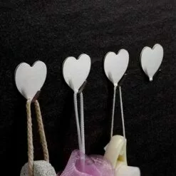 TRIOMPHE 20 Pcs Crochets De Coeur Adhésifs Crochets Muraux Cintres Heavy Duty Dutout Acier Inoxydable Cintre Crochet Pour Suspendre Salle De Bain Cuisine Robe Robetel Cuisine Ustensiles Ustensiles Touches Sacs Outils -Treuil, cric, palan et accessoires Soldes Boutique 39355545 5