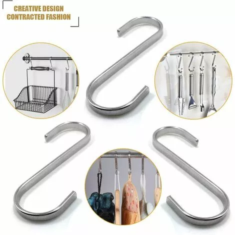 BETTERLIFE Lot De 10 Crochets En S De Suspension Multifonctions Crochets En Forme De S En Acier Inoxydable Crochet S Pour Salle De Bains Chambre Bureau Cuisine 3 BETTERLIFE Lot De 10 Crochets En S De Suspension Multifonctions Crochets En Forme De S En Acier Inoxydable Crochet S Pour Salle De Bains Chambre Bureau Cuisine – Image 3
