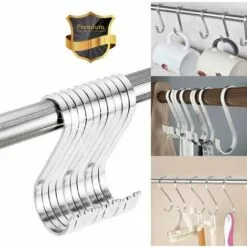 BETTERLIFE Lot De 10 Crochets En S De Suspension Multifonctions Crochets En Forme De S En Acier Inoxydable Crochet S Pour Salle De Bains Chambre Bureau Cuisine 8 BETTERLIFE Lot De 10 Crochets En S De Suspension Multifonctions Crochets En Forme De S En Acier Inoxydable Crochet S Pour Salle De Bains Chambre Bureau Cuisine -Treuil, cric, palan et accessoires Soldes Boutique 39654074 4