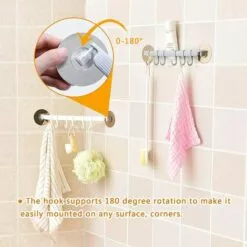 BETTERLIFE Porte Ustensiles Cuisine à 6 Crochets Ajustables, Rotatif Murale En Accroche Tringle Pour Salle De Bain, Salon, Barre, Bleu -Treuil, cric, palan et accessoires Soldes Boutique 39915087 4