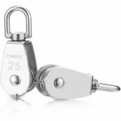 LITZEE 2 Pcs Poulie En Acier Inox 304 M25 Poulie De Levage Rouleau De Chargement -Treuil, cric, palan et accessoires Soldes Boutique 40296069 5