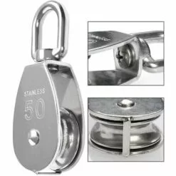 GUAZHUNIFR Poulie M50 Pivotant En Acier Inoxydable 304, Poulie De Levage Capacité De Chargement 400kg -Treuil, cric, palan et accessoires Soldes Boutique 40554742 4