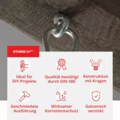 Seilwerk STANKE 15x Boulon ? ?il Mâle Galvanisé M6, Anneau De Levage ? épaulement ? Tige 6 Mm -Treuil, cric, palan et accessoires Soldes Boutique 41030937 3