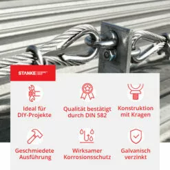 Seilwerk STANKE 5x Écrou ? ?il Femelle Galvanisé M8 Anneau De Levage 8 Mm -Treuil, cric, palan et accessoires Soldes Boutique 41111837 3