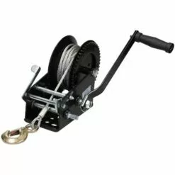 ECD GERMANY Treuil Manuel 1500 Kg Multifonctionnel Noir Avec Crochet Câble Métallique De 10m