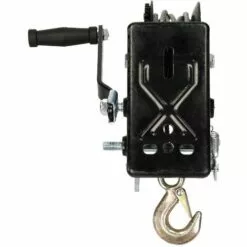 ECD GERMANY Treuil Manuel 1500 Kg Multifonctionnel Noir Avec Crochet Câble Métallique De 10m -Treuil, cric, palan et accessoires Soldes Boutique 41374711 5