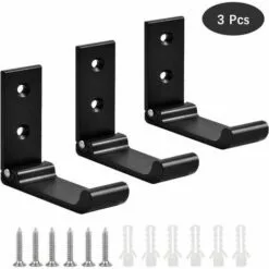 BETTERLIFE BETTE 3Pcs Crochet De Suspension Mural En Alliage D'Aluminium Patères Pliables à 90 °, Crochet Pliant Crochet De Porte-Manteau Pliable Vis Pour Bureau, Cuisine, Chambre (Noir) -Treuil, cric, palan et accessoires Soldes Boutique 41558236 5