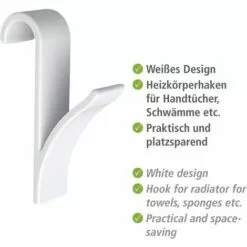 BETTERLIFE Crochet Radiateur, Crochet Radiateur Sèche Serviette, Plastique Blanc, Lot De 4 -Treuil, cric, palan et accessoires Soldes Boutique 41625218 4