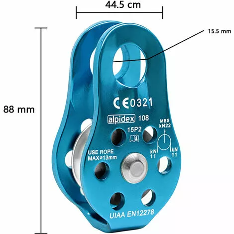 DEVENIRRICHE Grande Poulie De Sauvetage Simple/double Réa Avec Plaque Pivotante, Poulie En Alliage D'aluminium, Bleu 3 DEVENIRRICHE Grande Poulie De Sauvetage Simple/double Réa Avec Plaque Pivotante, Poulie En Alliage D'aluminium, Bleu – Image 3