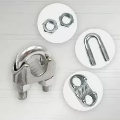 GUAZHUNIFR Lot De 10 Serre-câbles En Acier Galvanisé De 2 Mm - Forme En étrier Pour Câble En Acier, Câble, Fils, Serre-câbles -Treuil, cric, palan et accessoires Soldes Boutique 42188027 3