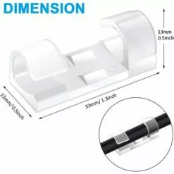 Clips Et Attache-câbles Murales 40PCS Clips Câble, Support De Fils De Rangement De Câble Avec Coussinets Auto-Adhésifs Solides, Peut être Utilisé Pour Gérer De Câbles/Fils Dans Une Maison Ou Un Bureau (Transparent) GrooFoo -Treuil, cric, palan et accessoires Soldes Boutique 42546617 2