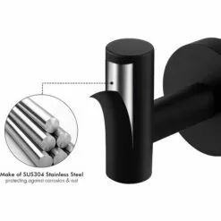 Crochet Mural Porte Serviette Salle De Bain Crochets Patère Noir Mat Acier Inoxydable SUS304 Porte Manteau Support Porte-Serviettes Rangement GrooFoo (le Noir*1) 8 Crochet Mural Porte Serviette Salle De Bain Crochets Patère Noir Mat Acier Inoxydable SUS304 Porte Manteau Support Porte-Serviettes Rangement GrooFoo (le Noir*1) -Treuil, cric, palan et accessoires Soldes Boutique 42546631 4