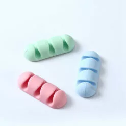 Clips Et Attache-câbles Murales Lot De 3 Supports De Câbles - Organisateur De Câbles USB - Organisateur De Câbles - Organisateur De Câbles Pour La Maison Ou Le Bureau (Rose+vert+bleu) GrooFoo