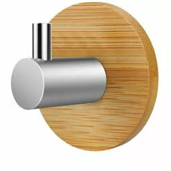 Crochet Adhésif, Adhésives Porte Crochet,304 Acier Inoxydable Et Crochets De Robe En Bambou, Crochet Pour Ceinture Suspendue, Foulards, Casque, Manteaux Dans La Maison Et La Cuisine GrooFoo (1 Pièces)