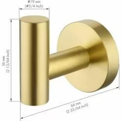 Crochets Pour Serviettes Porte Serviette Crochet Salle De Bain SUS304 Acier Inoxydable Support Serviette Crochets Mural Porte-seviettes GrooFoo (Laiton Brossé*1) -Treuil, cric, palan et accessoires Soldes Boutique 42548322 4