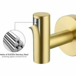 Crochets Pour Serviettes Porte Serviette Crochet Salle De Bain SUS304 Acier Inoxydable Support Serviette Crochets Mural Porte-seviettes GrooFoo (Laiton Brossé*1) -Treuil, cric, palan et accessoires Soldes Boutique 42548322 5