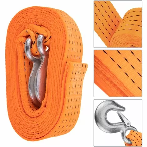 PrimeMatik - Sangle De Chargement Avec Crochet De Sécurité 6m X 50mm 5000Kg Pour Le Levage Et Le Remorquage, Couleur Orange 2 PrimeMatik - Sangle De Chargement Avec Crochet De Sécurité 6m X 50mm 5000Kg Pour Le Levage Et Le Remorquage, Couleur Orange – Image 2