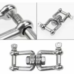 Crochet Pivotant Double Extrémité M8 Heavy Duty Crochet Rotatif à 360° Inox Accessoire à Suspendre Avec Boucles Amovibles Pour Gym Sac De Sable Corde Chaise Hamac Trapèze Balançoire De Yoga GrooFoo -Treuil, cric, palan et accessoires Soldes Boutique 42693620 3