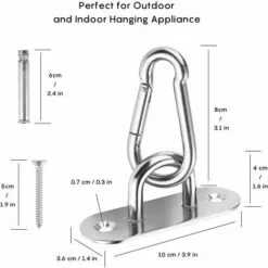 Crochet De Plafond, Lourds Crochet De Plafond Avec SUS304 Acier Inoxydable Pour Béton Bois Ensembles Yoga Hamac Chaise Accrochante Sac De Boxe Yoga, Capacité De Charge Jusqu'à 450KG GrooFoo (1 Pièces) 8 Crochet De Plafond, Lourds Crochet De Plafond Avec SUS304 Acier Inoxydable Pour Béton Bois Ensembles Yoga Hamac Chaise Accrochante Sac De Boxe Yoga, Capacité De Charge Jusqu'à 450KG GrooFoo (1 Pièces) -Treuil, cric, palan et accessoires Soldes Boutique 42693736 4
