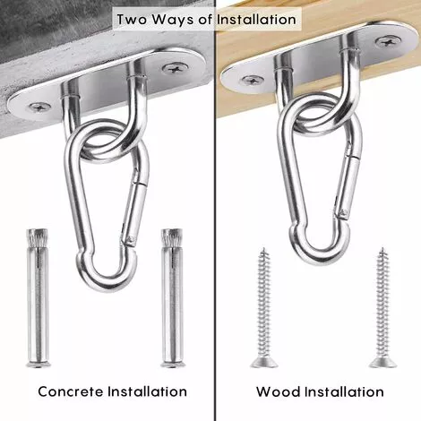 Crochet De Plafond, Lourds Crochet De Plafond Avec SUS304 Acier Inoxydable Pour Béton Bois Ensembles Yoga Hamac Chaise Accrochante Sac De Boxe Yoga, Capacité De Charge Jusqu'à 450KG GrooFoo (1 Pièces) 5 Crochet De Plafond, Lourds Crochet De Plafond Avec SUS304 Acier Inoxydable Pour Béton Bois Ensembles Yoga Hamac Chaise Accrochante Sac De Boxe Yoga, Capacité De Charge Jusqu'à 450KG GrooFoo (1 Pièces) – Image 5