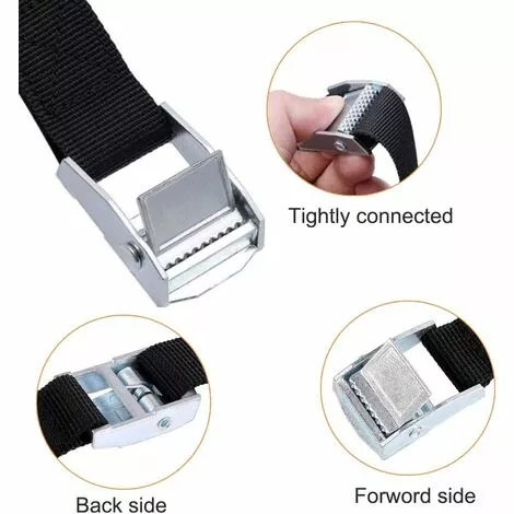 HIASDFLS 10Pcs 2*39Cm Sangle D'Arrimage Kit De Fixation Pour Moto/ Voiture/ Porte Vélo Sangle De Serrage Charge Maximale 500 Kg - Noir 3 HIASDFLS 10Pcs 2*39Cm Sangle D'Arrimage Kit De Fixation Pour Moto/ Voiture/ Porte Vélo Sangle De Serrage Charge Maximale 500 Kg - Noir – Image 3