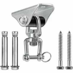 BRIDAY Crochet De Plafond Enfant Adulte SUS 304 Acier Inoxydable 360° Crochets De Plafond Suspension Accessoires Avec 4 Vis Balancelles 500Kg Capacité