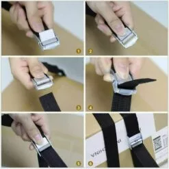 TANABATA Tendeur à Cliquet 8 Pièces,Sangles D'arrimage,Sangle à Griffe D'arrimage,Sangle A CCliquet Noire,Sangles De Fixation Robustes, Sangles De Serrage. -Treuil, cric, palan et accessoires Soldes Boutique 43186628 5