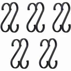 S Crochet En Métal Antirouille Crochet Forme S Pour Cuisine Salle De Bain Chambre à Coucher Bureau Et Jardin 2.7*7.5cm Fontainebleau 10Pcs Noir