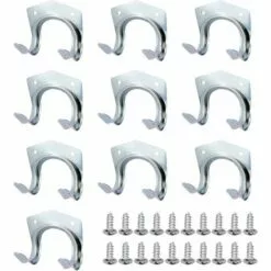 ALMI Crochet De Rangement 10 Pièces Crochet Porte-Outils En Métal Crochets A Montage Mural Pour Outils De Jardin Atelier Balcon Garage Toilette