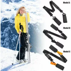ASUPERMALL Sangle De Bâton De Ski, Bandouliere Reglable De Bâton De Ski, Sangle De Fixation De Ski, Avec Patin Antiderapant, Modele A -Treuil, cric, palan et accessoires Soldes Boutique 46315152 3
