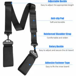 ASUPERMALL Sangle De Bâton De Ski, Bandouliere Reglable De Bâton De Ski, Sangle De Fixation De Ski, Avec Patin Antiderapant, Modele A -Treuil, cric, palan et accessoires Soldes Boutique 46315152 5