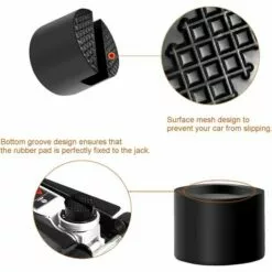 Bloc De Caoutchouc Tampon Cric Hydraulique Auto Coussin Cric De Voiture Élévateurs Auto Solide Protéger Le Bas De Caisse Lors Du Levage De La Voiture Diamètre De 48mm, Irisfr(Noir,2pcs) -Treuil, cric, palan et accessoires Soldes Boutique 46647359 4