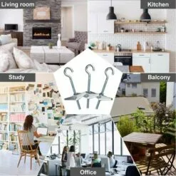 SUPERMARKET 12 Pcs Crochets De Plafond M5 / 90mm Crochet De Fixation Au Plafond En Acier Au Carbone Ressorts A Bascule Aile Boulons Crochets De Plafond Antirouille Pour Plafond Plantes Mur Maison，Superma -Treuil, cric, palan et accessoires Soldes Boutique 47157259 5