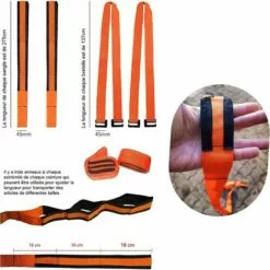 Sangle Déménagement, Sangle De Levage, Aide Au Déménagement Pour Piano Et Transporter Meuble, (2 Harnais + 2 Sangles), Pour 2 Personnes, Kit Déménageur，Starlight -Treuil, cric, palan et accessoires Soldes Boutique 47884905 3