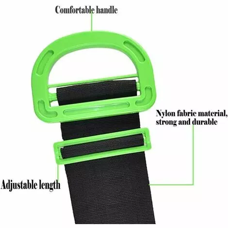 Sangles De Déménagement Et De Levage Pour Meubles, Boîtes, Matelaonstruction, Sangles De Levage Supportent Des Objets Lourds De 150 Kg,Starlight,2pcs 2 Sangles De Déménagement Et De Levage Pour Meubles, Boîtes, Matelaonstruction, Sangles De Levage Supportent Des Objets Lourds De 150 Kg,Starlight,2pcs – Image 2