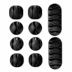 STARLIGHT Clips De Câble Durable, Rangements De Câbles Et Serre-câbles, Organiseur Et Gestion De Bureau Pour TV PC Ordinateur Portable Maison Etc, Noir，Guahzuni，10 Pack