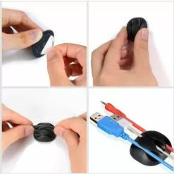 STARLIGHT Clips De Câble Durable, Rangements De Câbles Et Serre-câbles, Organiseur Et Gestion De Bureau Pour TV PC Ordinateur Portable Maison Etc, Noir，Guahzuni，10 Pack -Treuil, cric, palan et accessoires Soldes Boutique 48216125 3