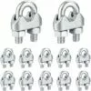 M6 Serre Câbles, Attaches Pour Câbles Métalliques Acier Inoxydable, Clip Boulons En U De Câble, Pour Connecter La Corde à Linge De La Visière,Starlight,16 Pcs