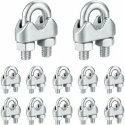 M6 Serre Câbles, Attaches Pour Câbles Métalliques Acier Inoxydable, Clip Boulons En U De Câble, Pour Connecter La Corde à Linge De La Visière,Starlight,16 Pcs