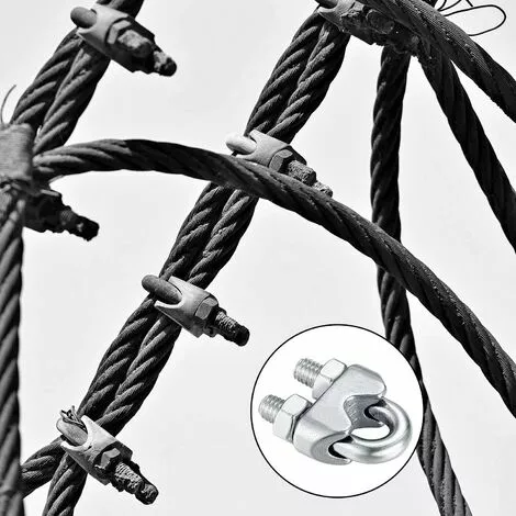 M6 Serre Câbles, Attaches Pour Câbles Métalliques Acier Inoxydable, Clip Boulons En U De Câble, Pour Connecter La Corde à Linge De La Visière,Starlight,16 Pcs 4 M6 Serre Câbles, Attaches Pour Câbles Métalliques Acier Inoxydable, Clip Boulons En U De Câble, Pour Connecter La Corde à Linge De La Visière,Starlight,16 Pcs – Image 4
