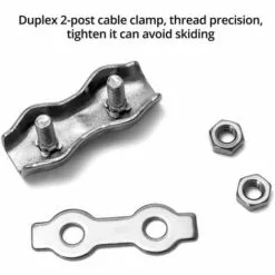 Serre-Câbles Duplex De Câble Métallique M3, Pinces De Câble Métallique Duplex En Acier Inoxydable 304, Largement Utilisées Dans L'Industrie，Starlight，12 Pièces -Treuil, cric, palan et accessoires Soldes Boutique 48216140 4