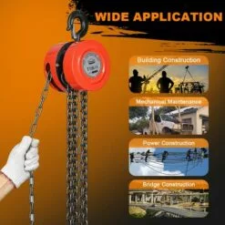 Palan à Chaîne Manuel DEWINNER 1T Avec Crochet Robuste, Hauteur De Levage 3M, Rouge - Rouge -Treuil, cric, palan et accessoires Soldes Boutique 48679200 4