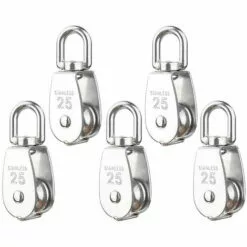 ELLE Poulie Simple En Acier Inoxydable M25 304, Poulie à Poulie Simple 25 MM, Câble De Câble Métallique Lisse à Crochet Pivotant Pour Grue (5 Pièces)